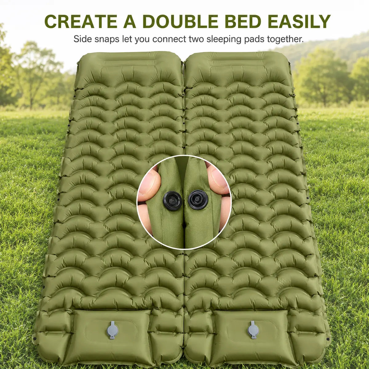 Ultra-Thick 5" Camping Sleeping Pad – Lightweight Inflatable Mat with Built-In Pillow & Foot Pump