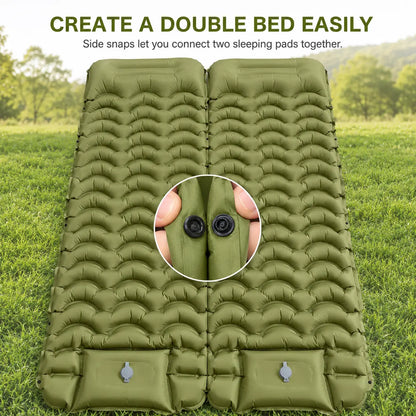 Ultra-Thick 5" Camping Sleeping Pad – Lightweight Inflatable Mat with Built-In Pillow & Foot Pump