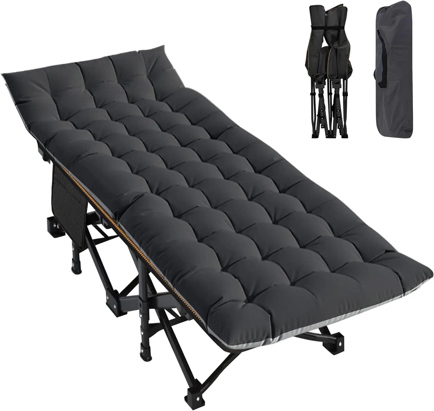 Heavy-Duty Folding Camping Cot with Mattress
