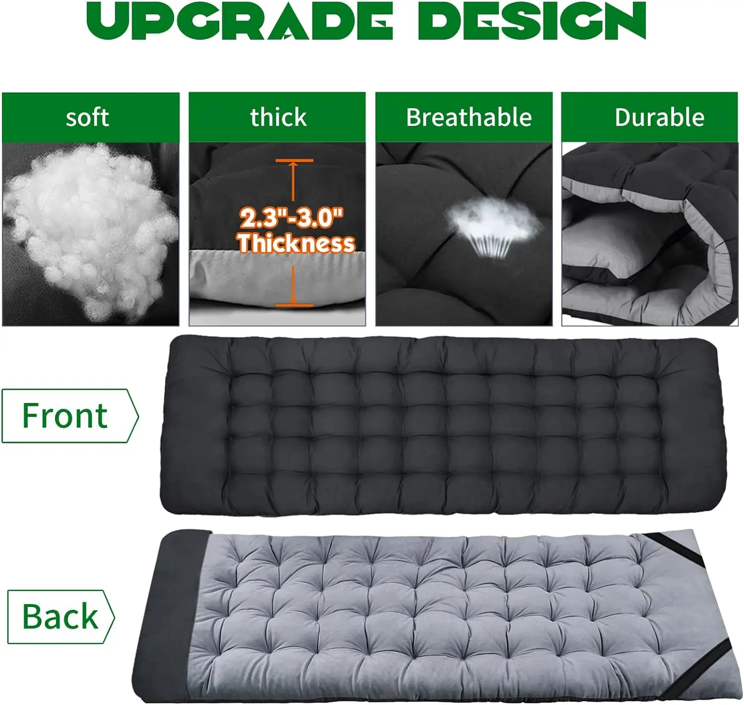 Heavy-Duty Folding Camping Cot with Mattress