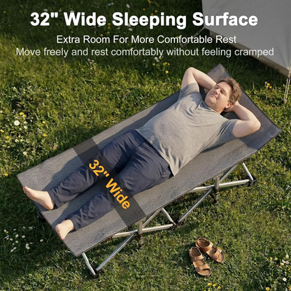 Heavy-Duty Folding Camping Cot with Mattress