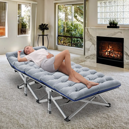 Heavy-Duty Folding Camping Cot with Mattress