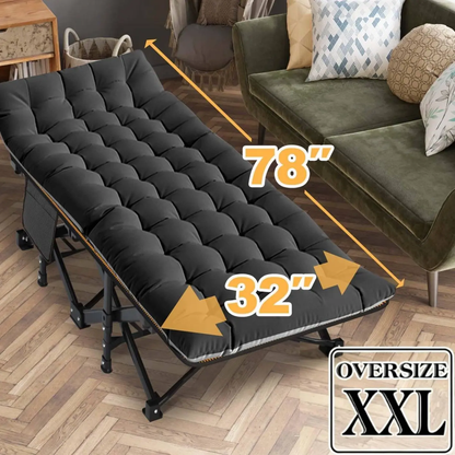 Heavy-Duty Folding Camping Cot with Mattress
