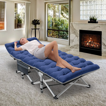 Heavy-Duty Folding Camping Cot with Mattress